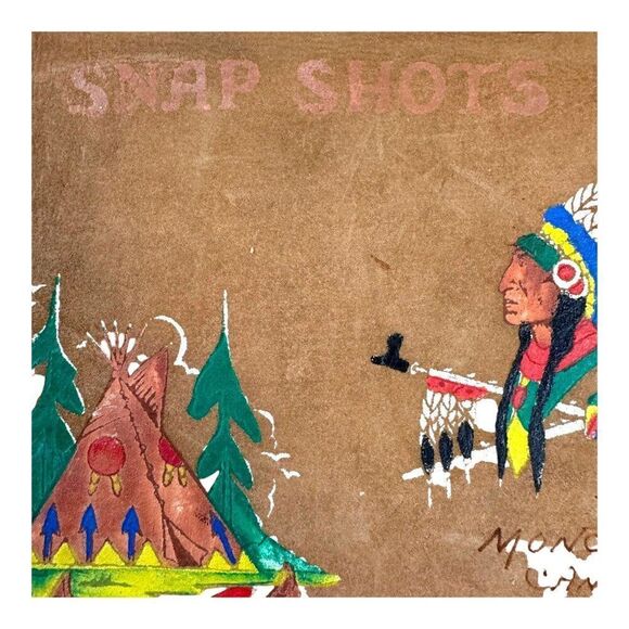 Vintage Moncton Canada Leather Snap Shots Photo Album Native American Motif READ - Picture 4 of 8